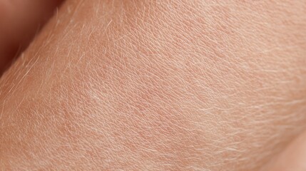 Fototapeta premium Close-up of pale, lightly haired skin exhibiting fine texture and subtle lines, possibly forearm or similar body part