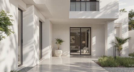 Modern Architectural Exterior with Outdoor Living Space