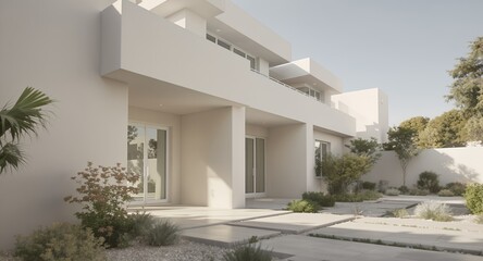 Modern Architecture Exterior With Greenery and Clean Lines