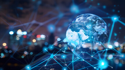 Globe with network connections
