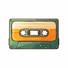 Classic audio cassette tape illustration in vintage tone