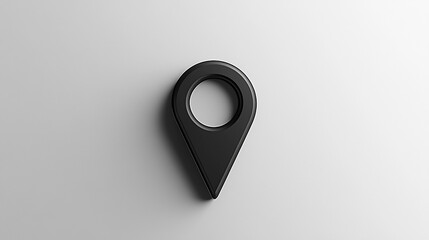 A minimalist black map pin icon symbolizing location navigation and direction representing clarity simplicity and modern wayfinding design for digital maps interfaces and location based concepts