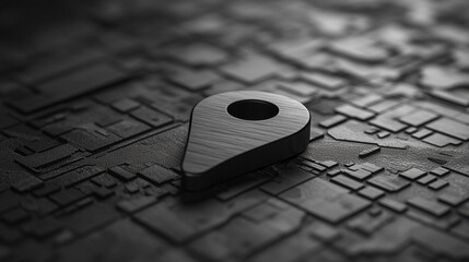 A minimalist black map pin icon symbolizing location navigation and direction representing clarity simplicity and modern wayfinding design for digital maps interfaces and location based concepts