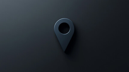 A minimalist black map pin icon symbolizing location navigation and direction representing clarity simplicity and modern wayfinding design for digital maps interfaces and location based concepts