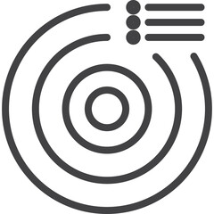 Concentric Circles and Horizontal Lines Graphic Element Representing Business Data Growth and Analysis with Minimalist Design
