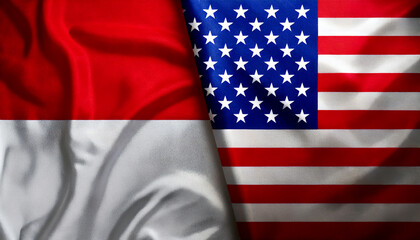 アメリカの国旗とインドネシアの国旗(USA Flag &Indonesia flag.)
