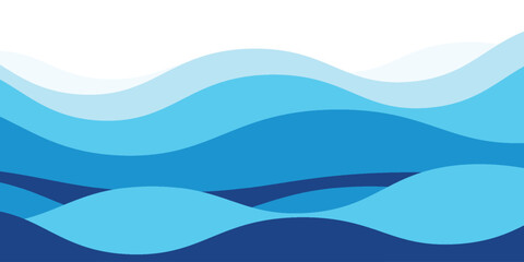 Sea waves layered vector background illustration and sea beach vector illustration