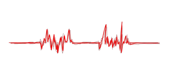 Red line fluctuates erratically on a dark backdrop like an intense heartbeat