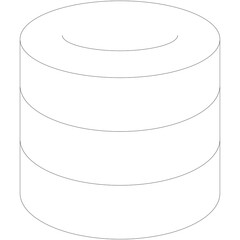 Dotted Outline Cylinder Icon with Transparent Background Abstract Geometric Shape