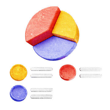 3d trading chart analytics halftone style