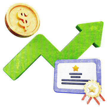 3d trading reward winner halftone style