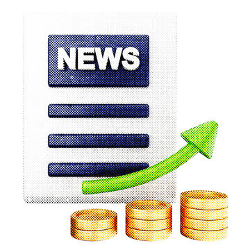 3d trading newsletter halftone style