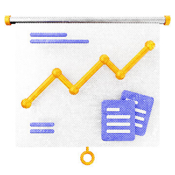 3d trading presentation chart halftone style