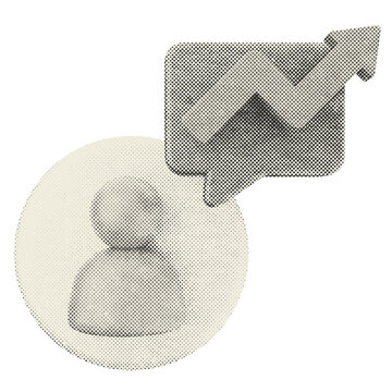3d trading increase profit halftone style