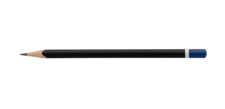 Black pencil on transparent background