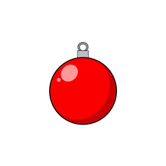 Red Christmas  bauble ball tree decoration clip art