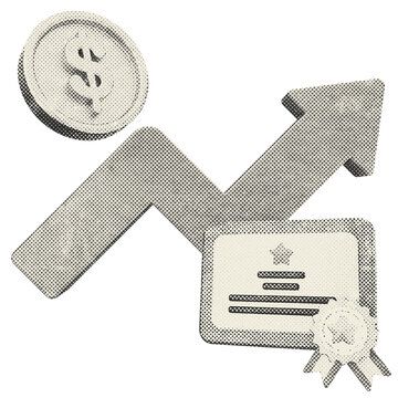 3d trading reward winner halftone style