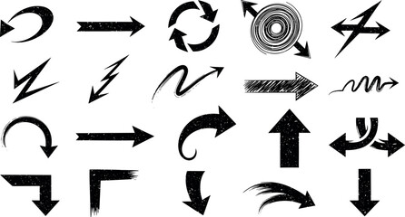 Dynamic Black Arrows Directional Vector Graphics Set for Design Projects