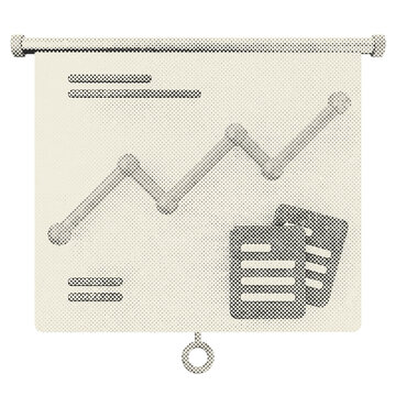 3d trading presentation chart halftone style
