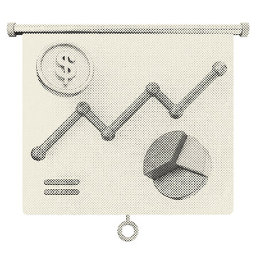 3d trading presentation chart halftone style