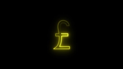 Neon blue British pound (£) currency symbol on black background, glowing financial icon, digital money, banking, economy, and fintech investment concept - Powered by Adobe