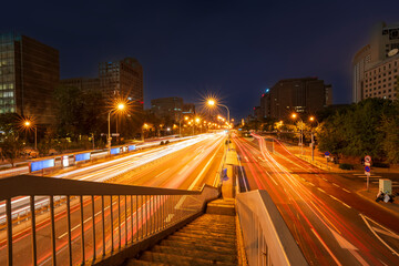 The night view of the city landscape in Beijing