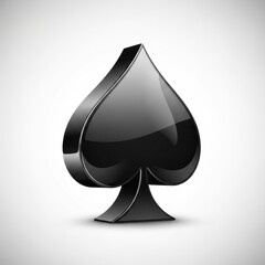 Glossy black spade symbol in 3D.