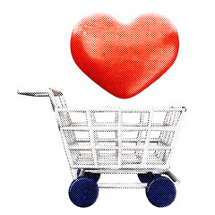 3d valentines love shopping cart halftone © Rizki Ahmad Fauzi