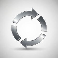 3D circular arrow illustrating continuous cycle