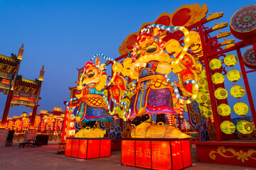 Chinese festive lantern at night