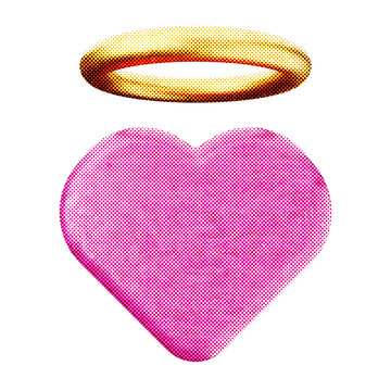 3d valentines love angel halftone