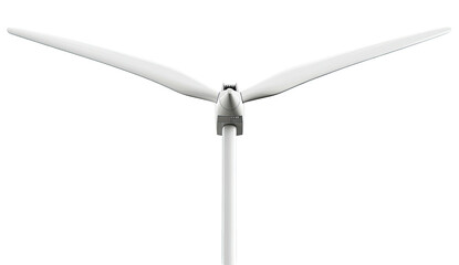 White wind turbine detail against a dark backdrop, clean, minimalist
