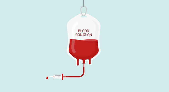 Medical illustration of a blood bag for donation, highlighting the vital importance of giving blood and saving lives through this generous act