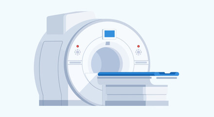 Medical MRI Scanner Detailed Vector Illustration for Diagnostic Imaging and Healthcare Technology