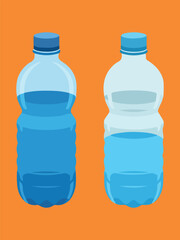 set of plastic water bottles