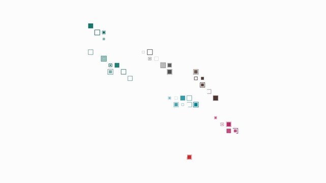 Solomon Islands animated country shape. Pulsating colored dots on the map of the country. Large size square blocks. Digital style Solomon Islands map on white background. Trending animation video.