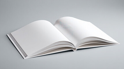 Fototapeta premium Open blank notebook with spiral binding on gray background