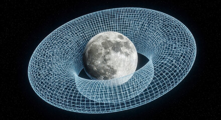 Advanced Lunar Orbiting Structure Encircling the Moon in Space