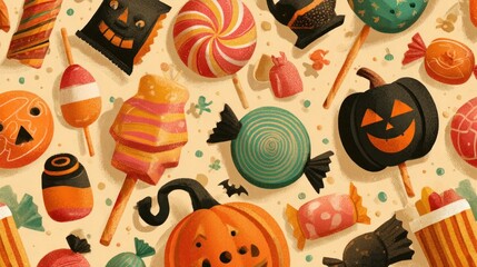 Halloween candy design, festive illustration