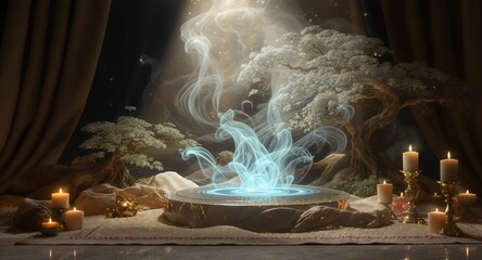 Mystical Portal and Ethereal Energy in Enchanted Grove