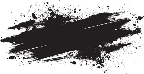 Vector modern black hand painted grunge brush stroke with splatters of paint stroke Vector grunge brush strokes texture rough black scratches for wallpaper, paint splatter template, 