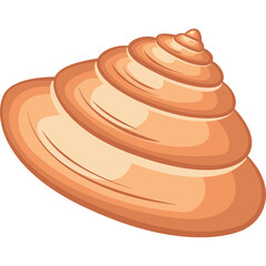 A Spiral Seashell With Creamy Orange Hues And Distinct Layers Ranging From Wider Base To Narrower Top Isolated On White Background