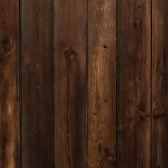Fototapeta premium Dark Brown Wooden Texture Background with Natural Grain and Knots