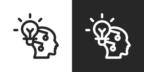 Intelligent Icon Set in Black and White Outline Style