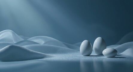 Serene Minimalist Landscape with Abstract Forms and Smooth Surfaces