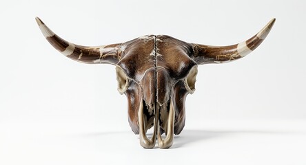 Fototapeta premium Bull skull against a white background