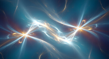 Dynamic Abstract Light Streaks on Blue Background