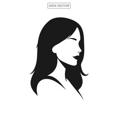 woman silhouette face to face  vector template design illustration template