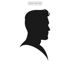 Man silhouette face to face  vector template design illustration template