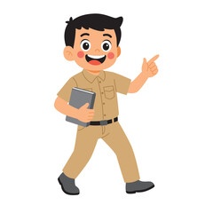 Illustration of cheerful civil servant with book